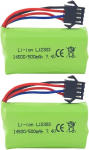 Ličio Baterijos 7.4V 500mAh, 2 vnt.