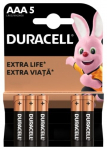 Baterijos Duracell AAA 5 vnt.