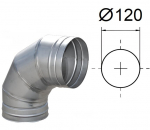 90&deg; lenkimas. D-120 mm.