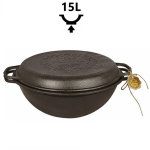 Ketaus puodas su dangčiu, 15 l.