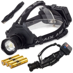 Priekinis LED galvos žibintas cree xhp70, juoda