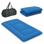 Costway 90 x 200 cm japoni&scaron;kas futono čiužinys su plaunamu užvalkalu ir krep&scaron;iu Tatami Mat Blue