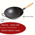 Rankų darbo ketaus wok keptuvė, 36 ausys