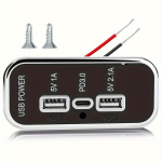 12V USB įkrovimo adapteris automobiliui su 3 prievadais.