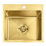 Kriauklė Rea Leo 40 Brush Gold + Mai&scaron;ytuvas Virtuvės Fresh Brush Gold