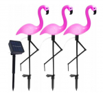 Happy People Saulės energija įkraunamas LED sodo papuo&scaron;imas Flamingo, 3 vnt.