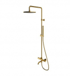 Termostatinis rinkinys su du&scaron;u 25 cm, vonia-du&scaron;as 113,5/152 cm, sieninis, matinis auksas, PVD Y