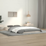 vienvietė lova，suaugusiųjų lova,Lovos rėmas, baltos spalvos, 100x200cm, pu&scaron;ies medienos masyvas CFE5442406