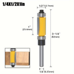 Frezavimo antgalis su guoliais medienos apdirbimui, 1vnt 1/4 x 1/2 x 25,4 mm