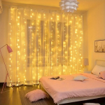 LED kalėdinė &scaron;viesų užuolaida, &Scaron;iltai balta