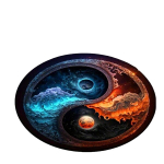 Apvalus Yin Yang kilimas,  100 cm / 39 colių