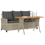 Trivietė sodo sofa su pagalvėlėmis ir staliuku, &scaron;viesiai pilka