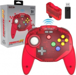 R&eacute;trogaming-Retro-Bit Tribute64 2.4GHz belaidis valdiklis Nintendo 64/Switch/PC/Mac Ai&scaron;kiai raudonas