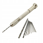 Grąžto griebtuvas Hand Drill, 10 grąžtų rinkinys