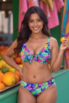 Bikini liemenėlė moterims, Vivisence, maudymosi kostiumėlis, bikinio vir&scaron;us, mink&scaron;tos liemenėlės kau&scaron;eliai, vertikalus banginio kaulas, užsegamas nugaroje, daugiaspalvis, 95C, 95C