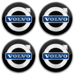 Ratų vidurio dangteliai logotipo emblema, ratlankių dangteliai VOLVO 60 mm Juodas blizgesys