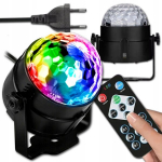 Disco veidrodinis rutulys lazerinis led rgb projektorius vakarėliui valdiklis reflektorius