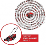 Einhell City akumuliatorinė vejapjovė Ge-cm 18/30 Li-solo Power X-change (18 V, 30 cm pjovimo plotis iki 150 m&sup2;, be&scaron;epetėlinis, 25 l žolės surinkimo krep&scaron;ys, 30&ndash;70 mm pjovimo auk&scaron;tis, be akumuliatoriaus)