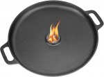 Onlyfire ugnies plok&scaron;tė, apvali i&scaron; ketaus, skersmuo 35 cm, plancha grilio plok&scaron;tė su ne&scaron;imo rankena, grilio žiedas raketinei krosnelei, dujiniam griliui, virdulio griliui, bbq plok&scaron;tė, apsauga nuo la&scaron;ėjimo, skylė 5.8 cm, storis 4
