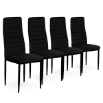 Kėdės su kontūriniu atlo&scaron;u - BLACK VELVET - 4 komplektas