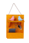 Sieninis raktų laikiklis su lentynomis Aberto Design, 31x24x8 cm, geltonas