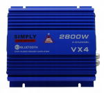Simply Audio Vx4 automobilinis 4 kanalų stiprintuvas Usb Sd Bluetooth + Nuotolinio valdymo pultas