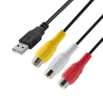 Usb į 3rca kabelis usb male į 3rca male skirstytuvas audio video av composite adapterio kabelis (usb m/3rca f)