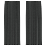 Voile užuolaidos su strypų ki&scaron;enėmis, 2vnt., juodos spalvos CFE8255942