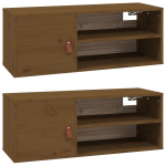 Sieninės spintelės, 2vnt., medaus rudos, 80x30x30cm, pu&scaron;is CFE732413