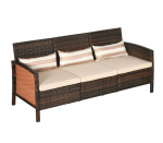 Trivietė sodo poilsio sofa, krėslas, sofa su pagalvėle, Outsunny