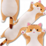 rudas mink&scaron;tas, ilgas, pliu&scaron;inis katinas/pagalvė, 130cm