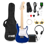 Max GigKit Junior 1/4 dydžio elektrinės gitaros rinkinys, mėlyna