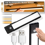 Įkraunamas USB LED &scaron;viestuvas LIVMAN BH-K32 su judesio jutikliu ir 3 ap&scaron;vietimo spalvų režimais, 20cm