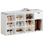 Batų spintelė su sėdyne white bench hallway modern 100cm