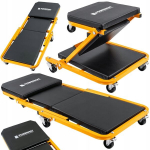 Dirbtuvių gultas 2-in-1 su ratukais, gultas ir taburetė, 150 kg