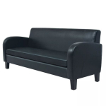 Trivietė sofa, juoda