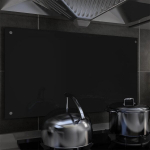 vidaXL virtuvės sienelė 90x50 cm, juoda