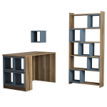 Ra&scaron;omasis stalas su lentyna Kalune Design 845 (II), rudas/mėlynas