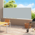 I&scaron;traukiama &scaron;oninė kiemo pertvara vidaXL, 200x500 cm, pilka
