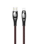 USB kabelis USAMS 'SJ368 - U36' raudonas 'Lightning' 120cm (su srovės matavimu)