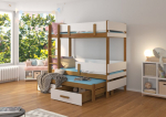 Dviauk&scaron;tė lova ADRK Furniture Etapo 80x180cm, ruda/balta