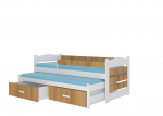 Vaiki&scaron;ka lova Adrk Furniture Tiarro 80x180 cm su &scaron;onine apsauga, balta/ruda