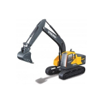Ekskavatorius Bburago Volvo EC220E Excavator Construction for Kids 10cm Yellow