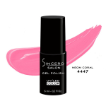 Gelinis nagų lakas "Sincero Salon", 6 ml, NEON CORAL, 4447