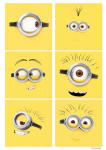 Minionų sienų lipdukai &scaron;ypsenėlės 12 vienetų