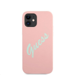 Guess Silicone Vintage Green Script Cover, skirtas iPhone 12 mini 5.4, rožinis