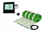 Grindinio &scaron;ildymo tinklelis Wellmo MAT, 150 W + programuojamas termostatas Feelspot WTH-51.36 NEW Black,3 m&sup2;