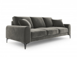 Trivietė sofa Mazzini Sofas Madara, veliūras, &scaron;viesiai pilka/juoda
