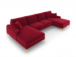 Mink&scaron;tas kampas Mazzini Sofas Madara 6S, raudonas/auksinės spalvos spalvos