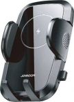 Automobilinis telefono laikiklis su Qi įkrovikliu 15W, juodas